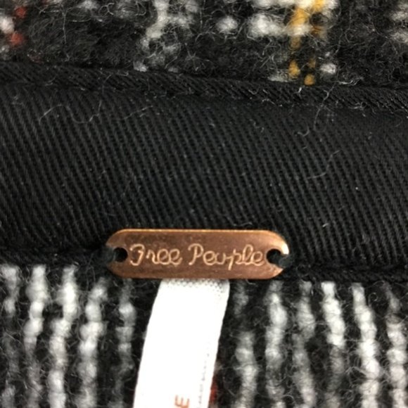 Free People Slouchy Eisenhower Gray Plaid Cropped Jacket Size XS - Picture 12 of 14